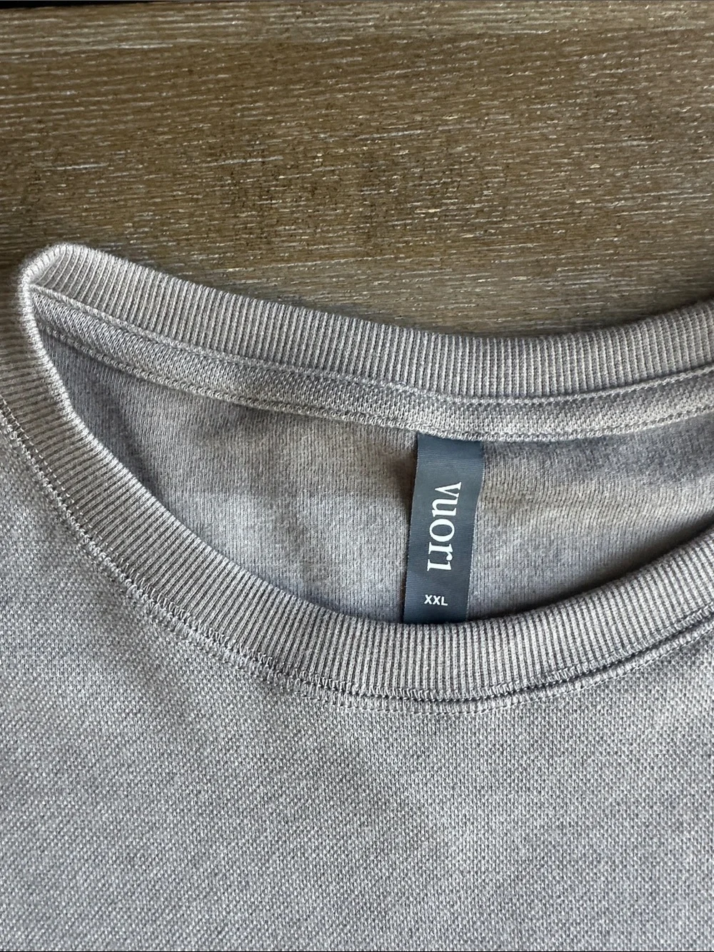 Vuori Men's Crewneck Pocket Sweatshirt in Walnut Heather - Picture 5 of 5